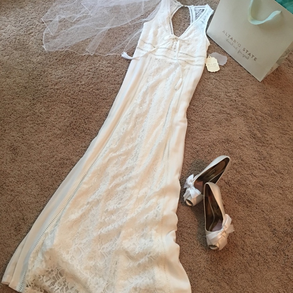 NWT Boutique White Bridal or Beach Maxi Dress